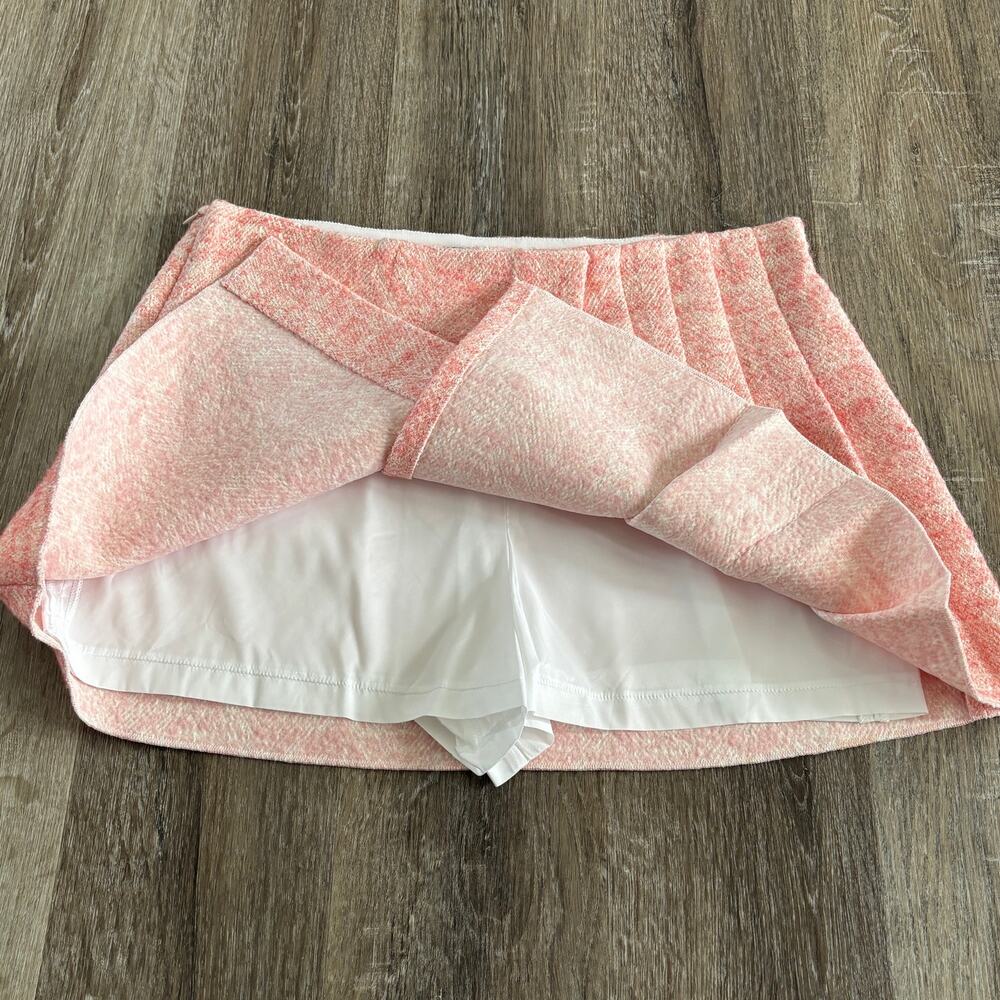 NWT Maje Janello Pleated Tweed Mini Skort Pink Rose - Size: 10 US / 42 EU - Picture 9 of 13